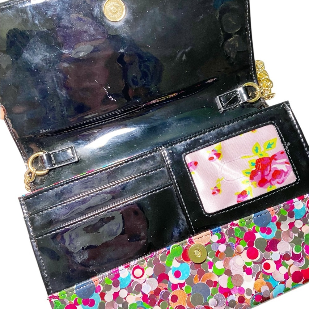 Betsey Johnson Multicolor Confetti Crossbody Bag with Black Bow - Picture 4 of 9